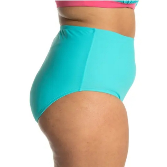 Adidas HIgh Waist Hipster Bikini Bottom Aqua 1X - Picture 5 of 12